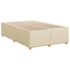 Bettgestell ohne Matratze Creme 120x190 cm Stoff