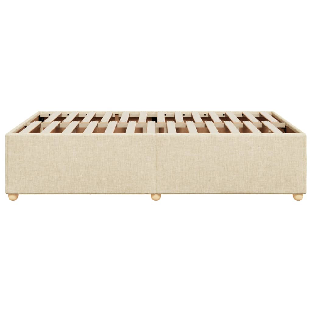 Bettgestell ohne Matratze Creme 120x190 cm Stoff