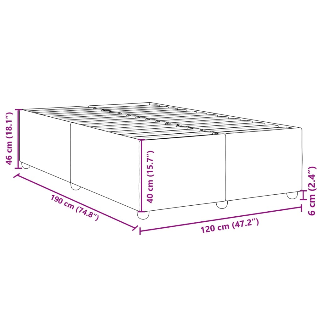 Bettgestell ohne Matratze Creme 120x190 cm Stoff