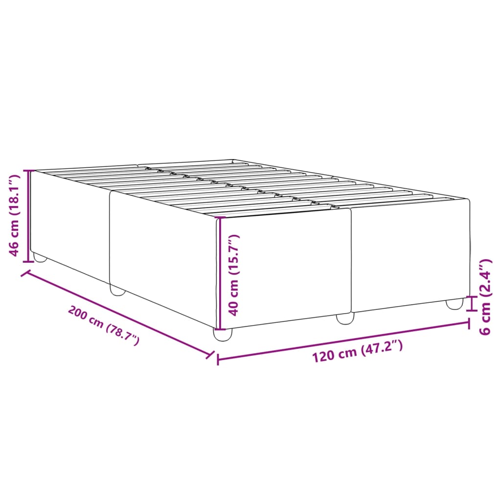 Bettgestell ohne Matratze Creme 120x200 cm Stoff