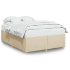 Bettgestell ohne Matratze Creme 140x190 cm Stoff