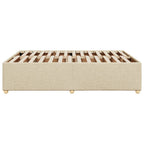 Bettgestell ohne Matratze Creme 140x190 cm Stoff