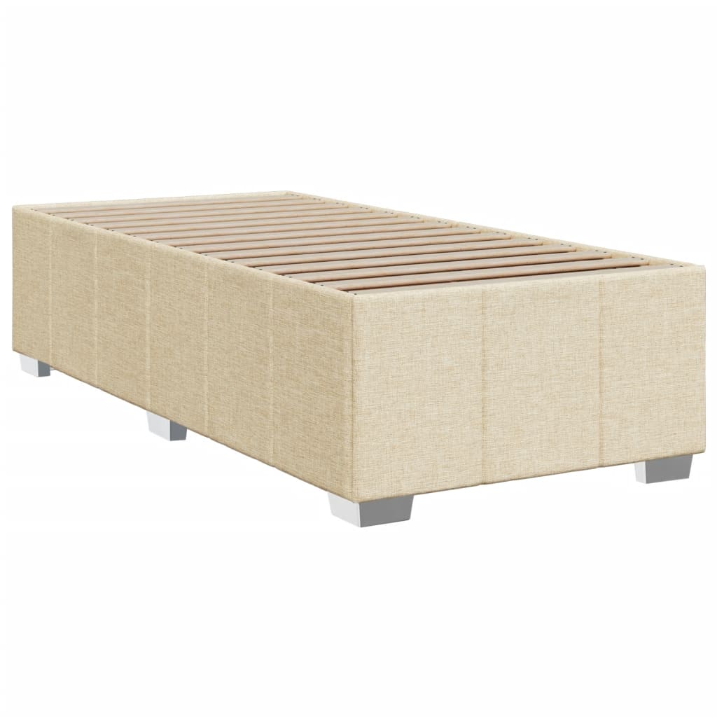 Bettgestell ohne Matratze Creme 80x200 cm Stoff