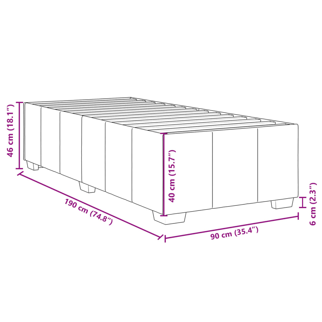 Bettgestell ohne Matratze Schwarz 90x190 cm Stoff