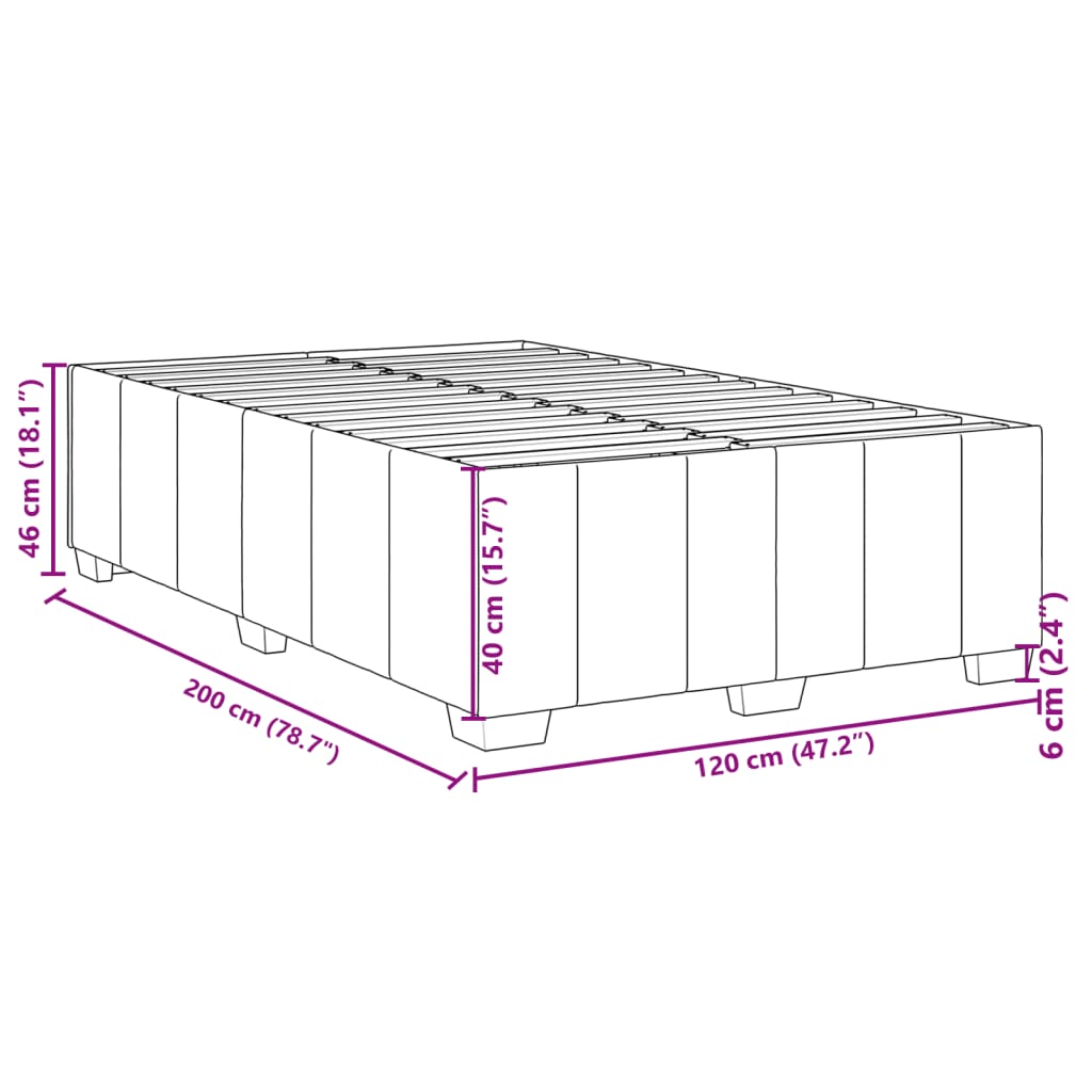 Bettgestell ohne Matratze Dunkelbraun 120x200 cm Stoff