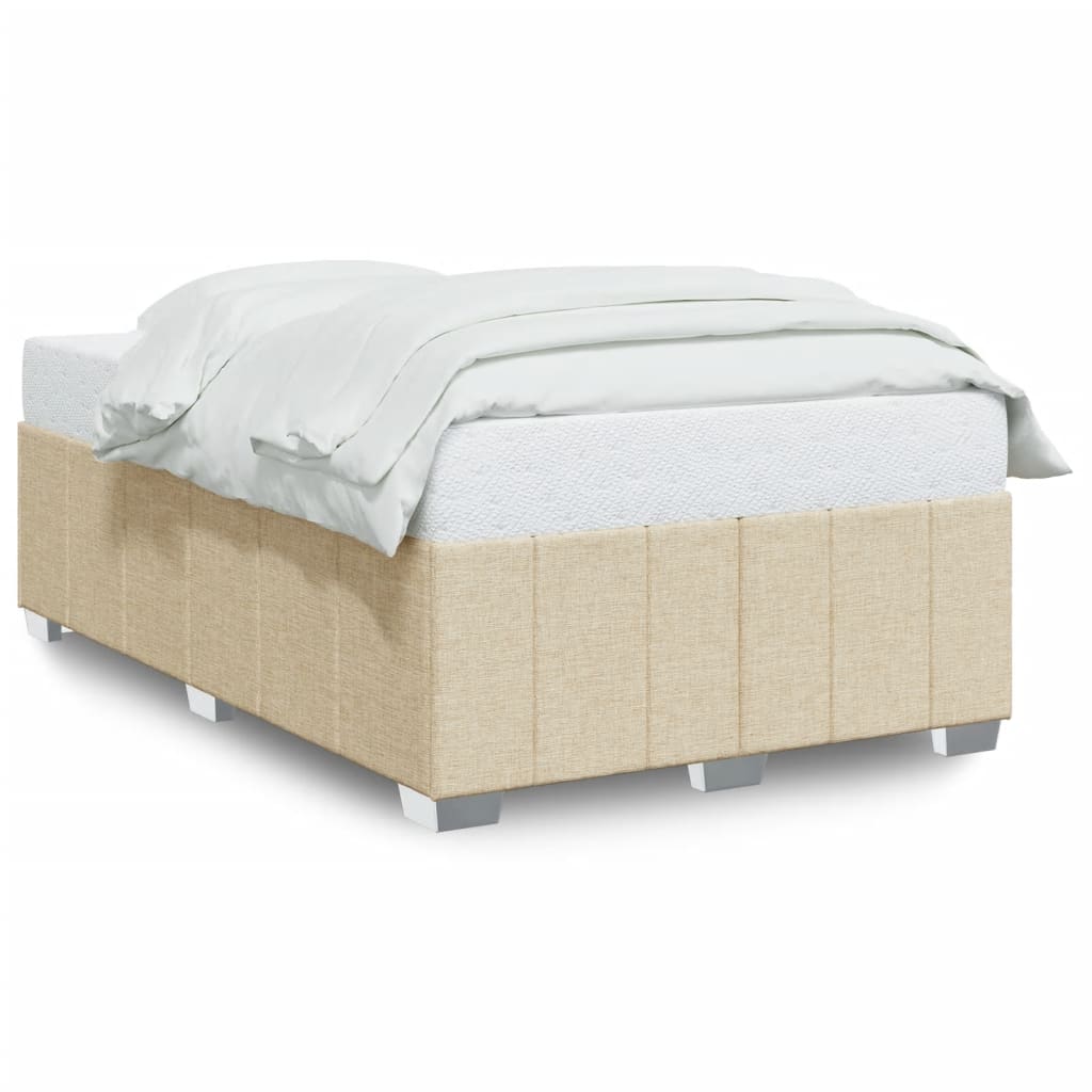 Bettgestell ohne Matratze Creme 120x200 cm Stoff