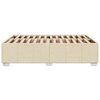 Bettgestell ohne Matratze Creme 140x190 cm Stoff