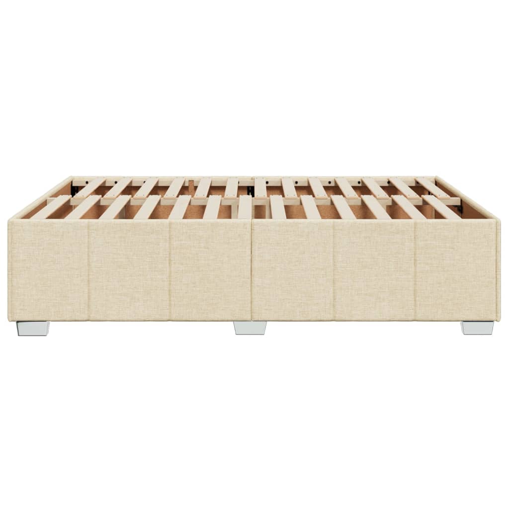 Bettgestell ohne Matratze Creme 140x190 cm Stoff