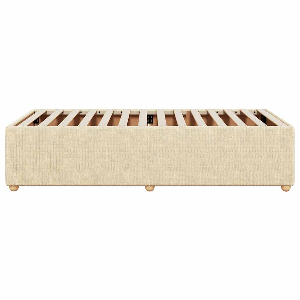 Bettgestell ohne Matratze Creme 80x200 cm Stoff