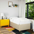Bettgestell ohne Matratze Creme 80x200 cm Stoff