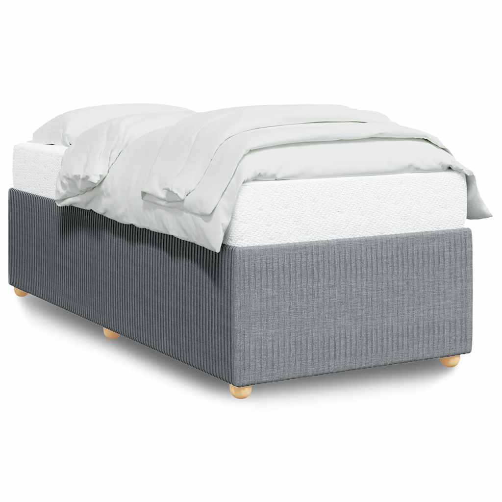 Bettgestell ohne Matratze Hellgrau 90x190 cm Stoff