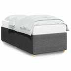 Bettgestell ohne Matratze Dunkelgrau 90x190 cm Stoff