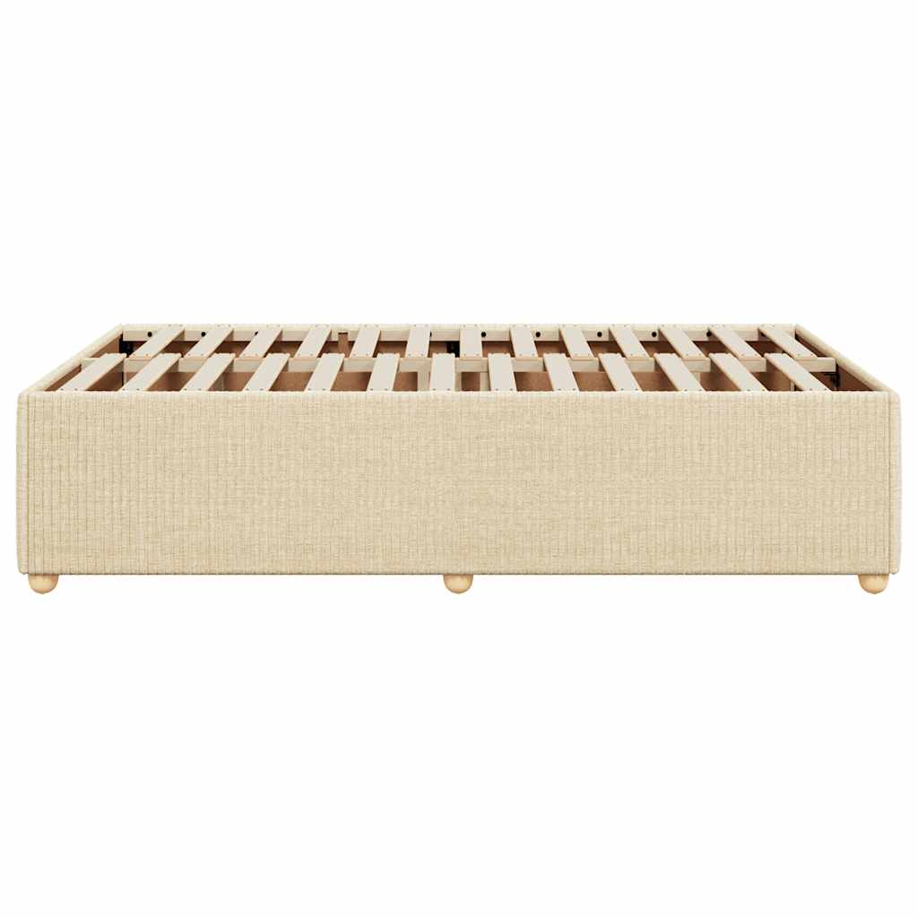Bettgestell ohne Matratze Creme 120x190 cm Stoff