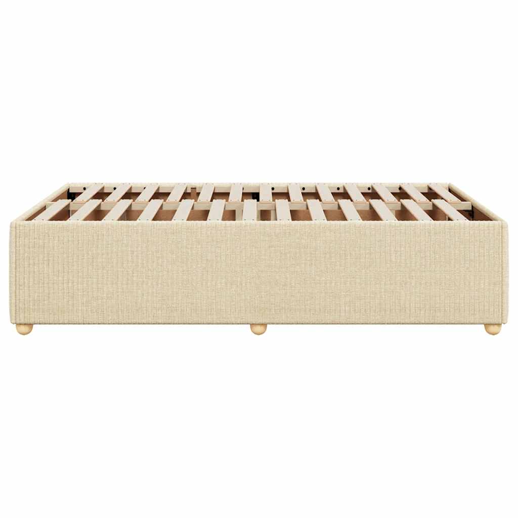 Bettgestell ohne Matratze Creme 120x200 cm Stoff