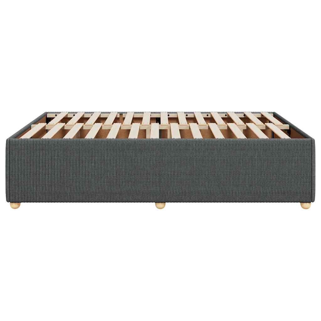 Bettgestell ohne Matratze Dunkelgrau 140x190 cm Stoff