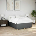 Bettgestell ohne Matratze Dunkelgrau 140x190 cm Stoff