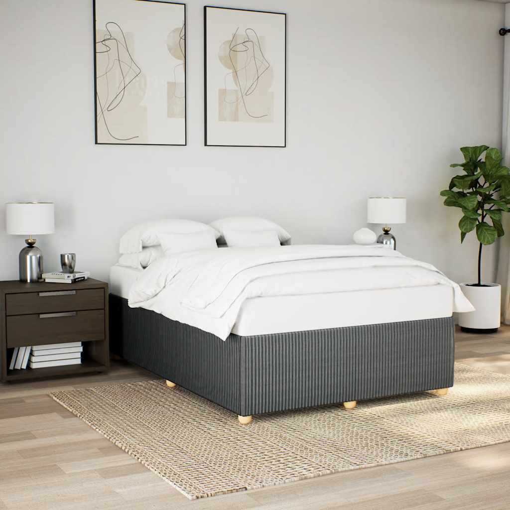 Bettgestell ohne Matratze Dunkelgrau 140x190 cm Stoff