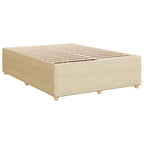 Bettgestell ohne Matratze Creme 140x190 cm Stoff