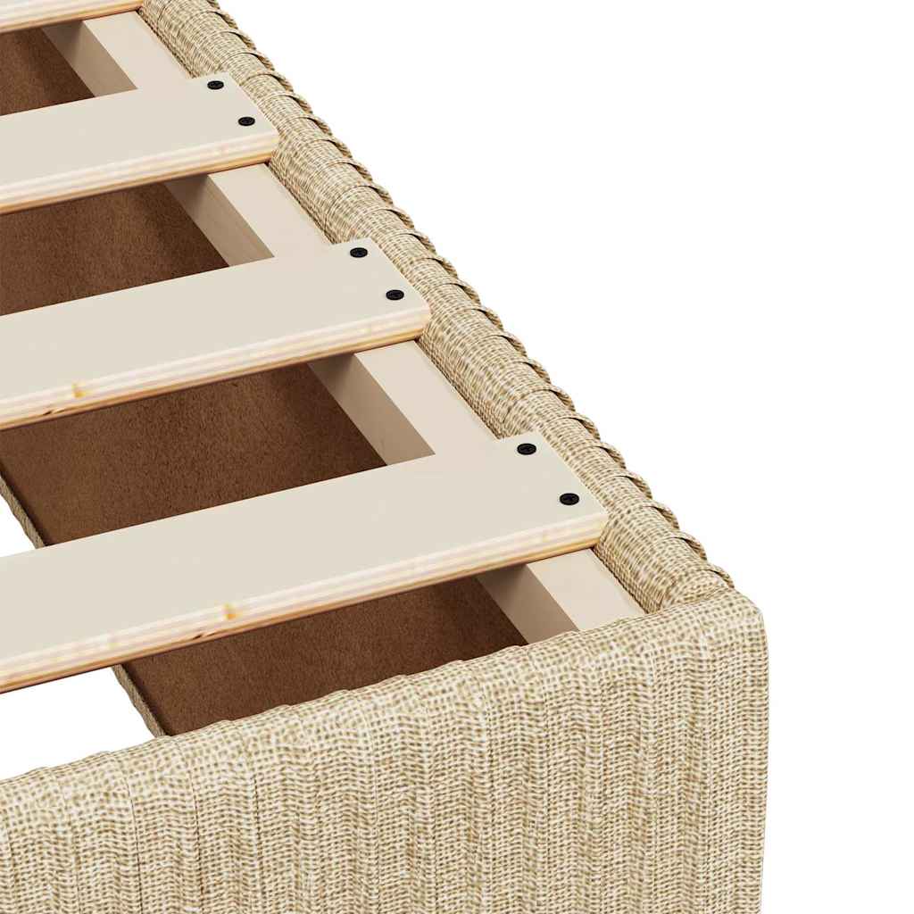 Bettgestell ohne Matratze Creme 140x190 cm Stoff
