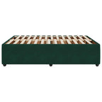 Bettgestell ohne Matratze Dunkelgrün 140x190 cm Samt