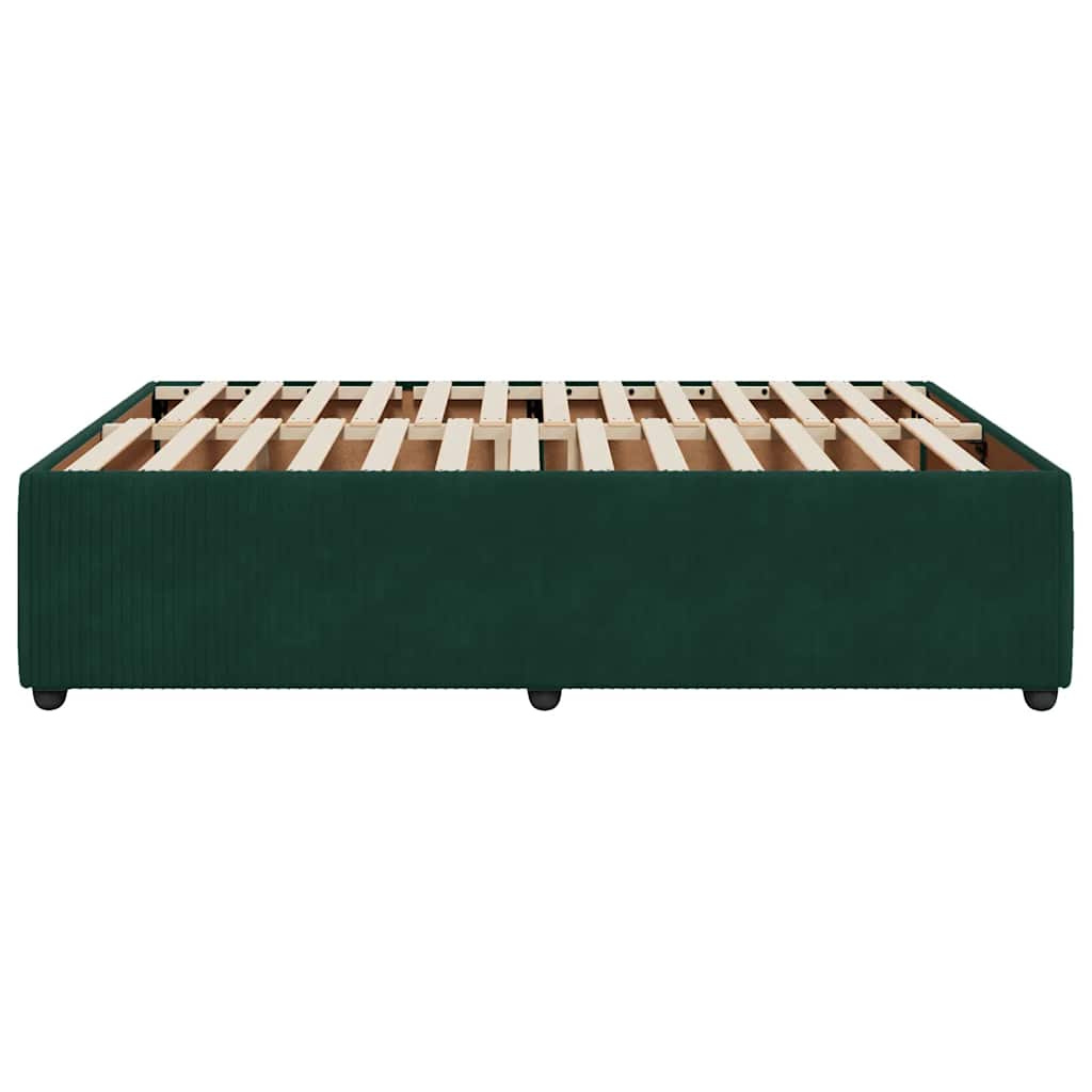 Bettgestell ohne Matratze Dunkelgrün 140x190 cm Samt