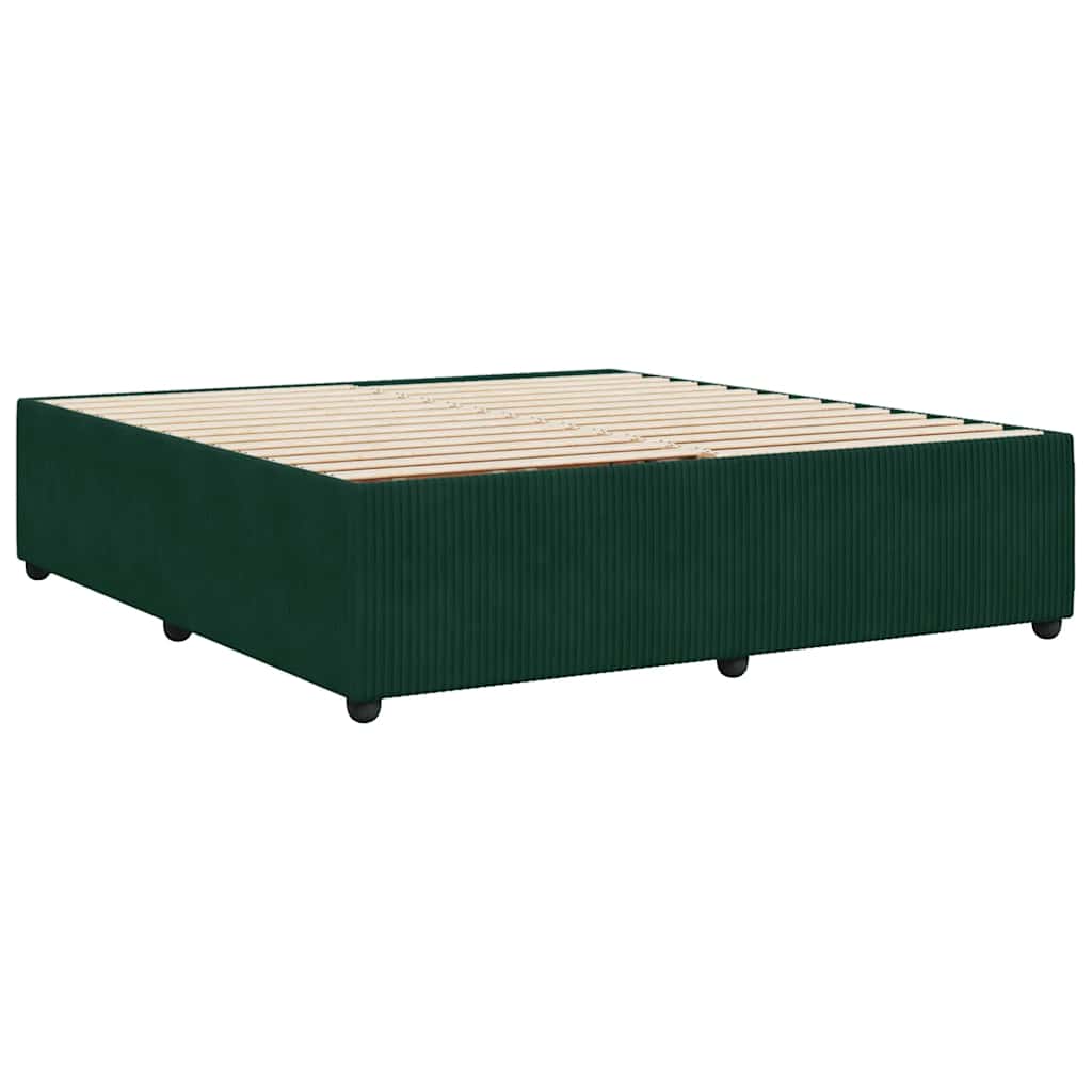 Bettgestell ohne Matratze Dunkelgrün 180x200 cm Samt