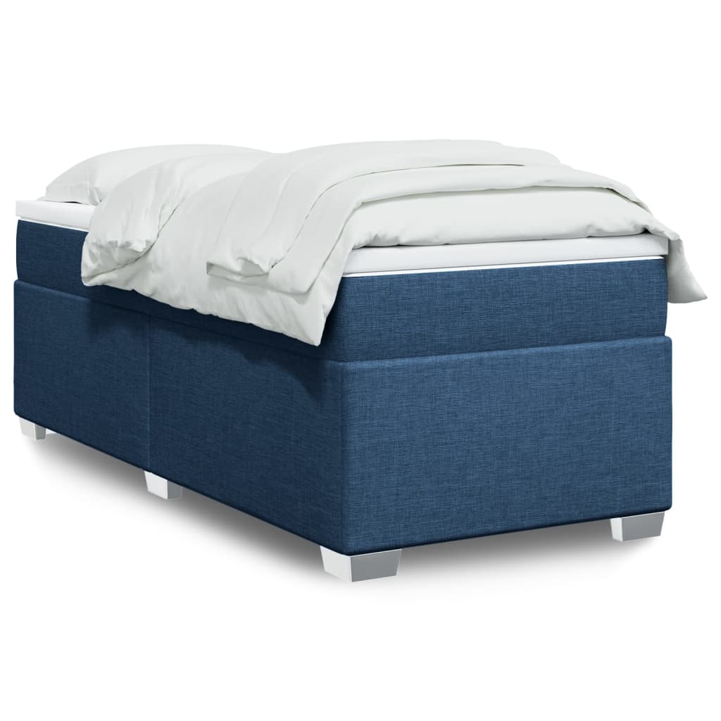 Boxspringbett mit Matratze Blau 80x200 cm Stoff