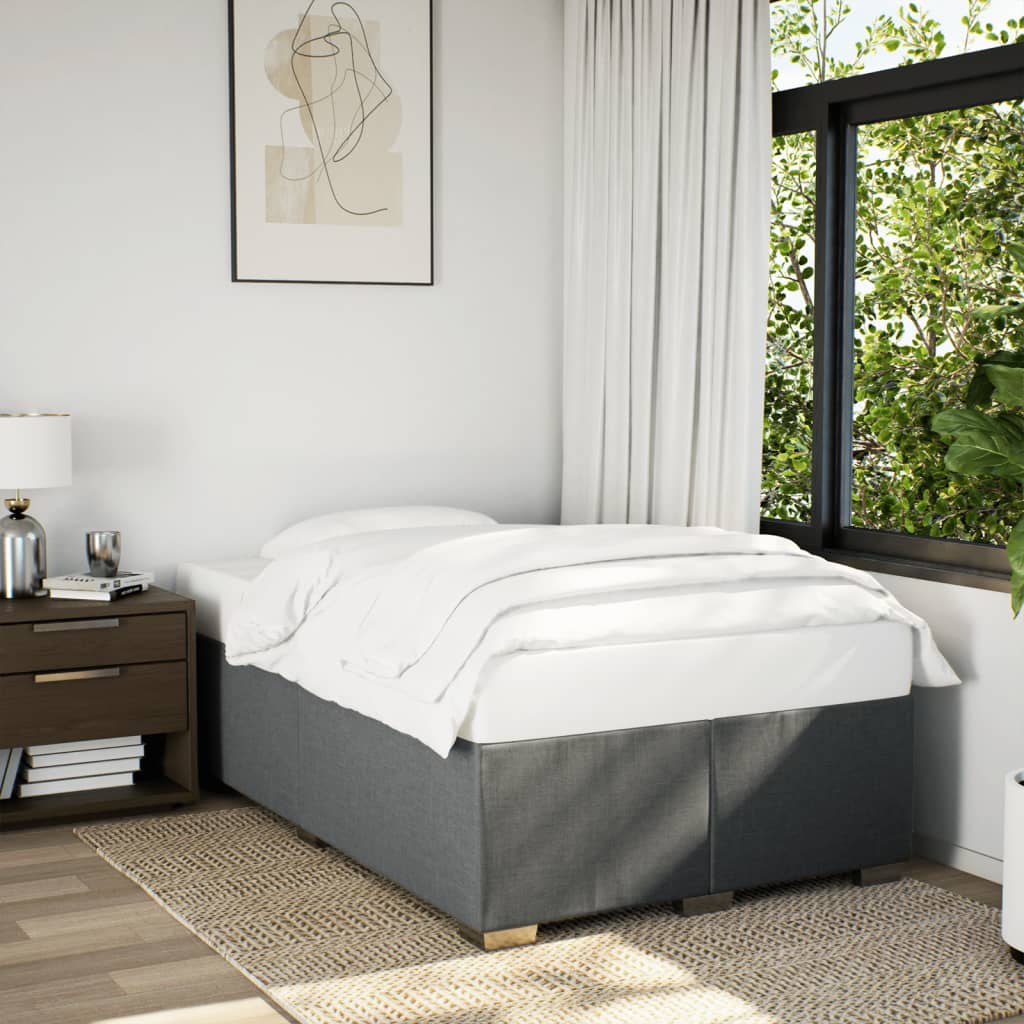 Boxspringbett mit Matratze Dunkelgrau 120x200 cm Stoff