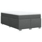 Boxspringbett mit Matratze Dunkelgrau 120x200 cm Stoff