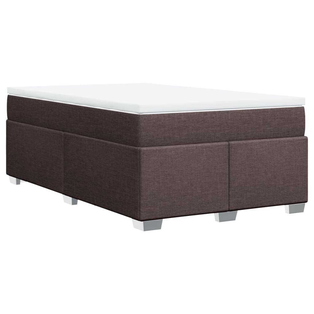 Boxspringbett mit Matratze Dunkelbraun 120x200 cm Stoff