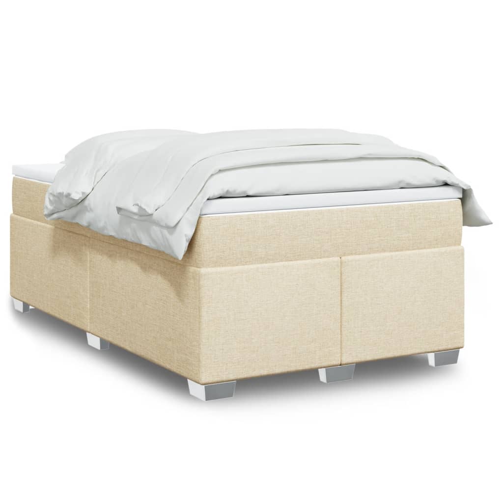 Boxspringbett mit Matratze Creme 120x200 cm Stoff