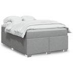 Boxspringbett mit Matratze Hellgrau 140x190 cm Stoff