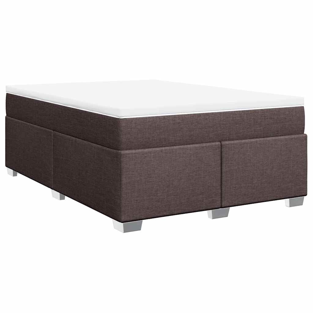 Boxspringbett mit Matratze Dunkelbraun 140x190 cm Stoff