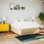 Boxspringbett mit Matratze Creme 140x190 cm Stoff
