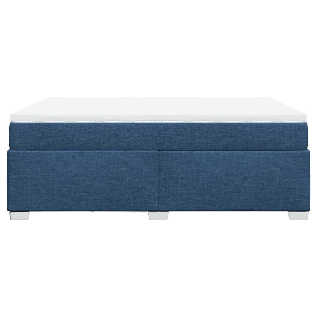 Boxspringbett mit Matratze Blau 140x190 cm Stoff