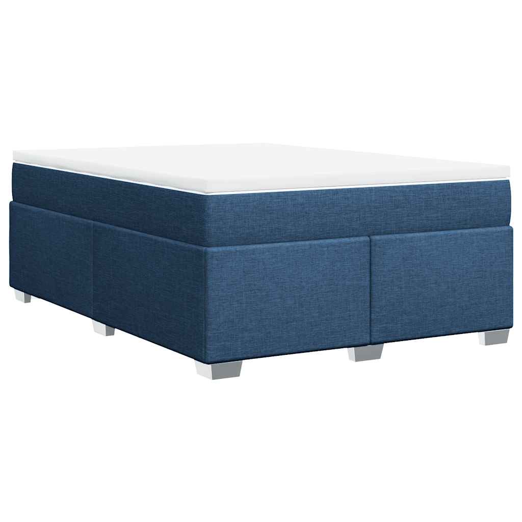 Boxspringbett mit Matratze Blau 140x190 cm Stoff