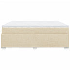 Boxspringbett mit Matratze Creme 200x200 cm Stoff
