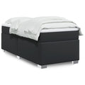 Boxspringbett mit Matratze Schwarz 80x200 cm Kunstleder
