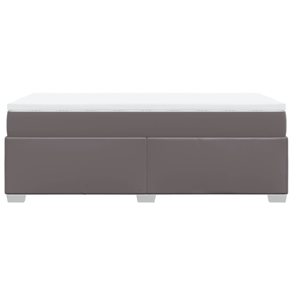 Boxspringbett mit Matratze Grau 80x200 cm Kunstleder