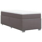 Boxspringbett mit Matratze Grau 80x200 cm Kunstleder