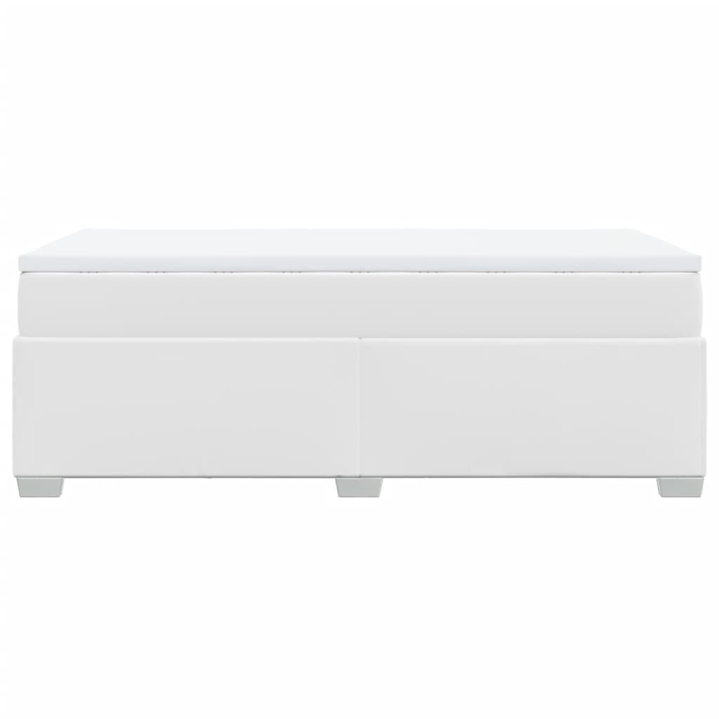 Boxspringbett mit Matratze Weiß 90x190 cm Kunstleder