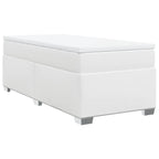 Boxspringbett mit Matratze Weiß 90x200 cm Kunstleder