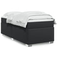 Boxspringbett mit Matratze Schwarz 100x200 cm Kunstleder