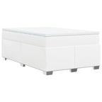 Boxspringbett mit Matratze Weiß 120x190 cm Kunstleder