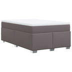 Boxspringbett mit Matratze Grau 120x190 cm Kunstleder
