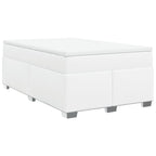 Boxspringbett mit Matratze Weiß 120x200 cm Kunstleder