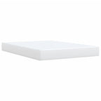 Boxspringbett mit Matratze Weiß 140x190 cm Kunstleder