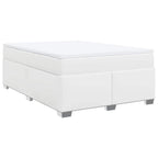 Boxspringbett mit Matratze Weiß 160x200 cm Kunstleder