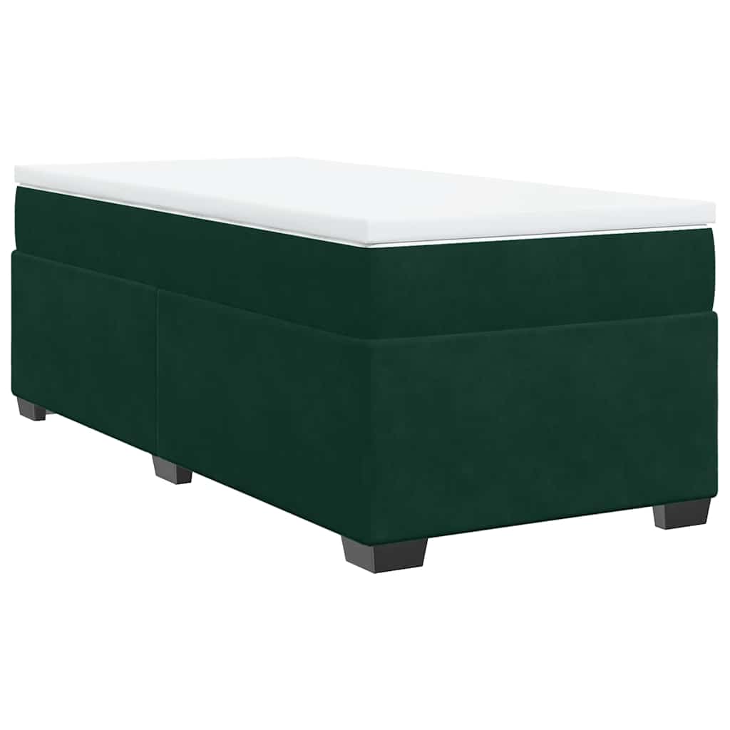 Boxspringbett mit Matratze Dunkelgrün 80x200 cm Samt