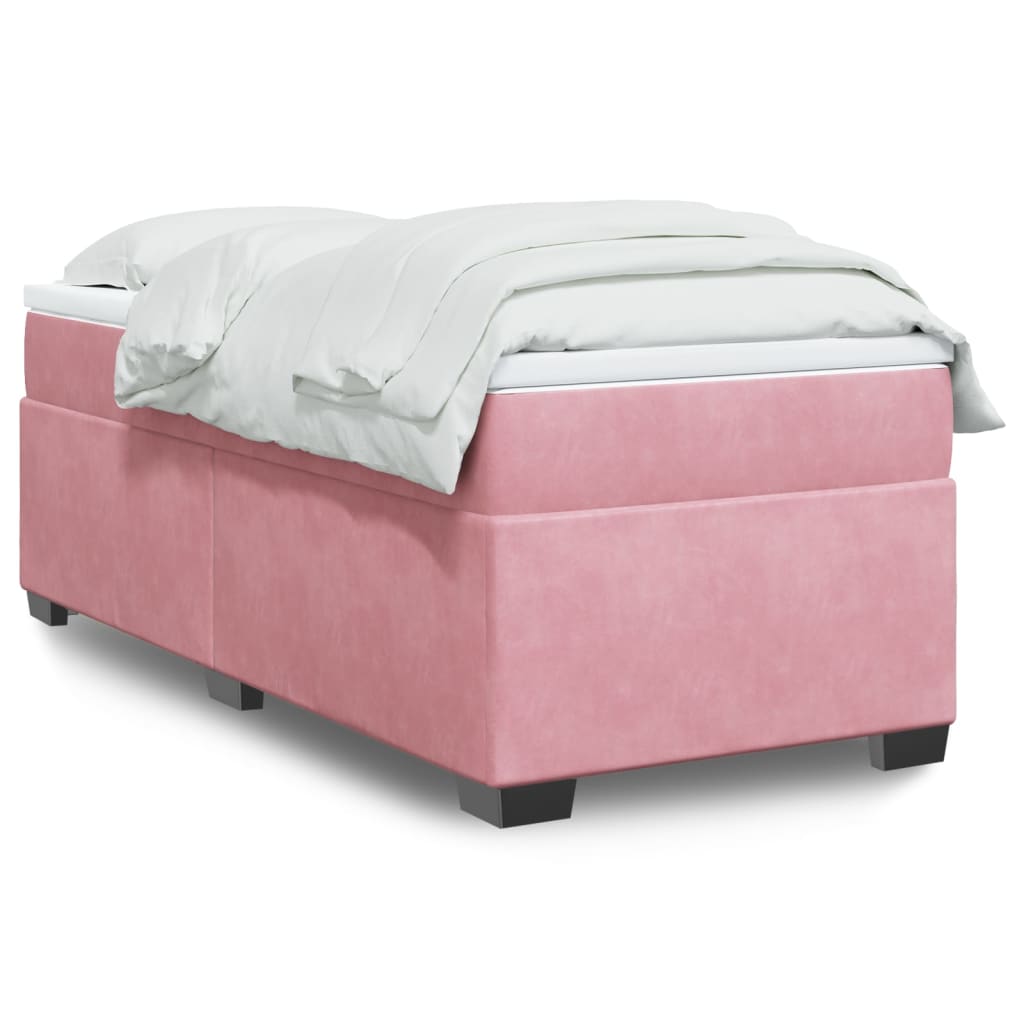 Boxspringbett mit Matratze Rosa 80x200 cm Samt